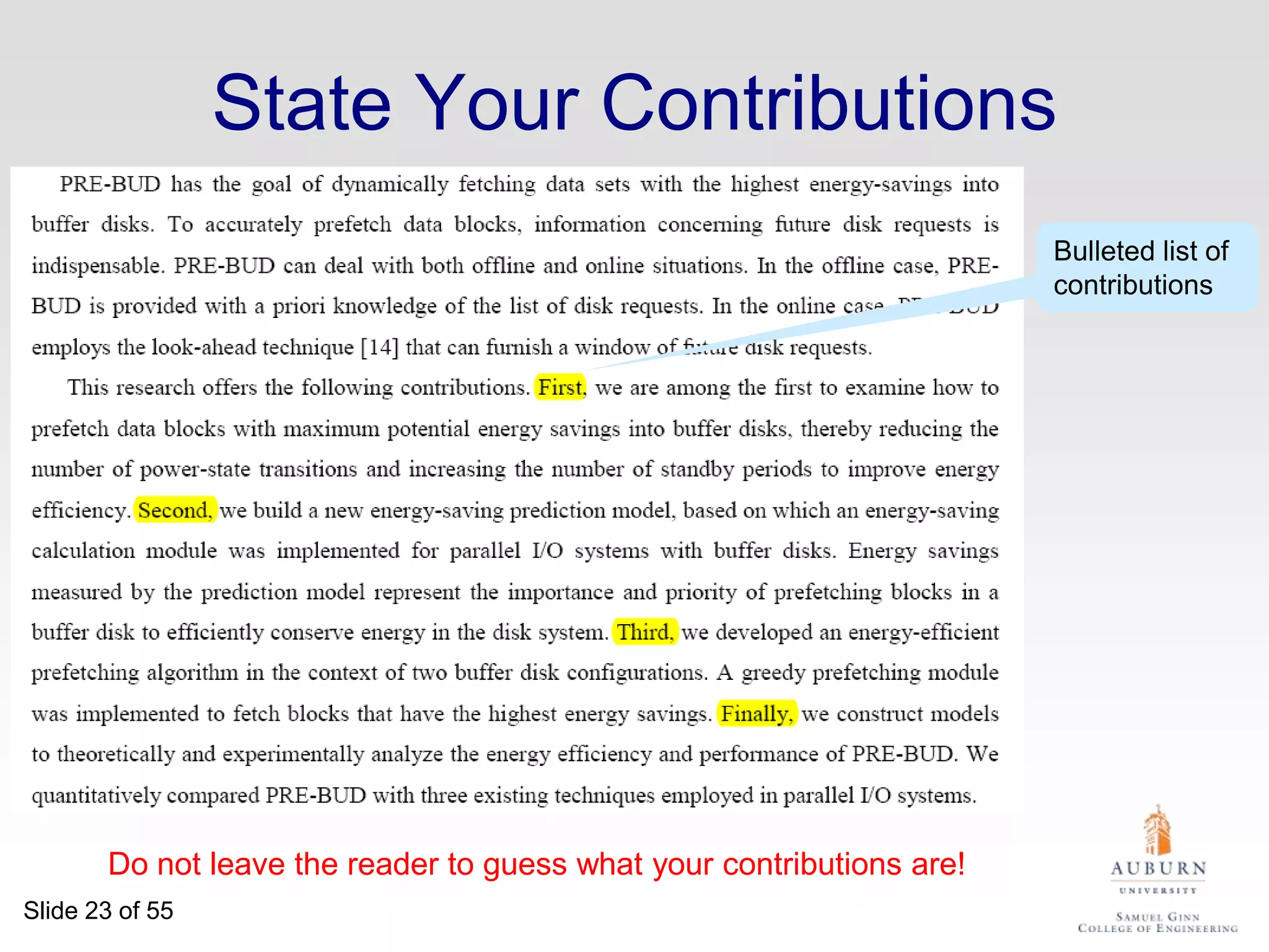 Describe the ProblemUse an example to introduce the problem