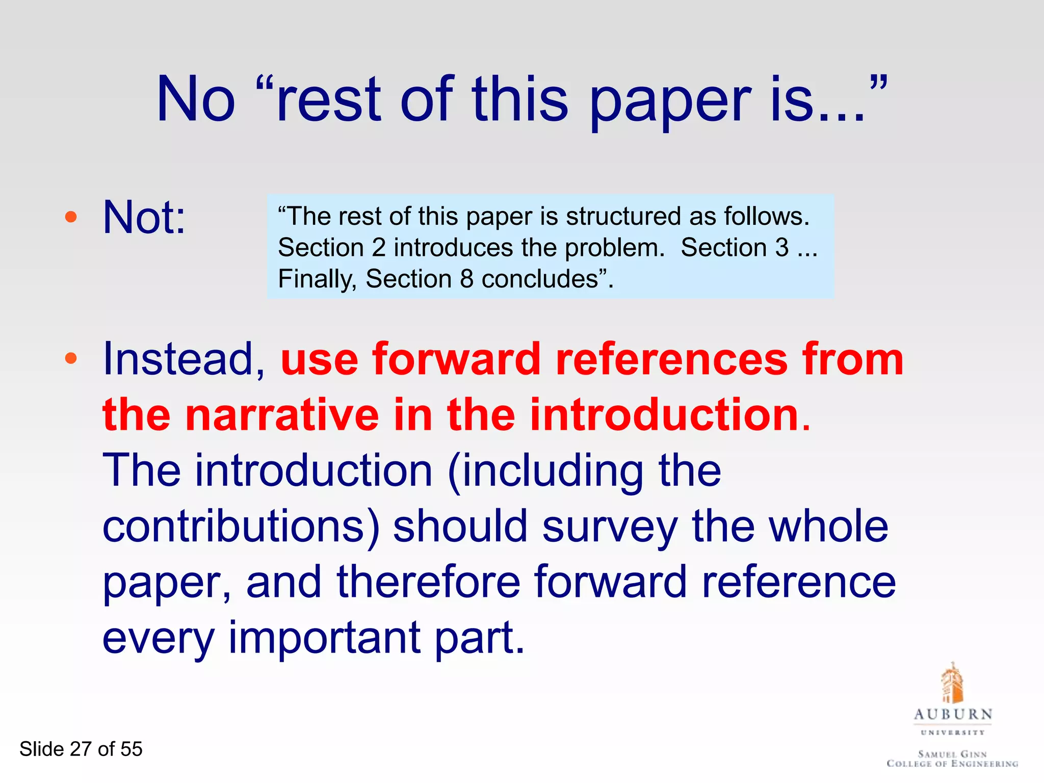 StructureAbstract (4 sentences)Introduction (1 page)Related workThe problem (1 page)My idea (2 pages)The details (5 pages)Related work (1-2 pages)Conclusions and further work (0.5 pages)