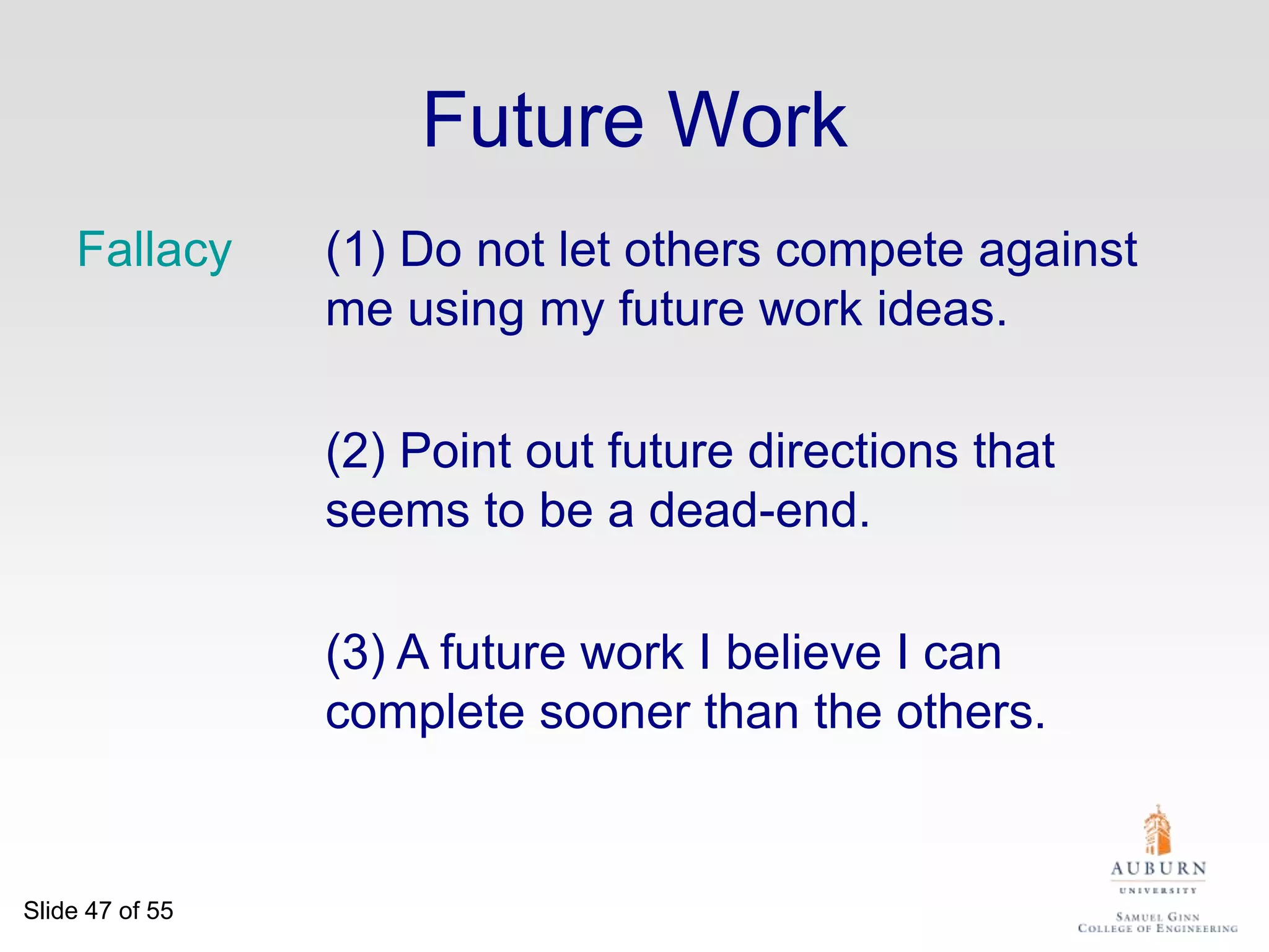 Be generous to the competition.  “In his inspiring paper [Foo98] Foogle shows....  We develop his foundation in the following ways...”