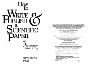 How to write &amp; publish a scientific paper