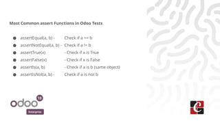 How to write python test cases in Odoo 18 | PPTX