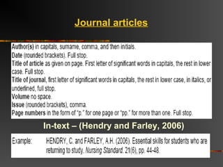 Journal articles




In-text – (Hendry and Farley, 2006)
 