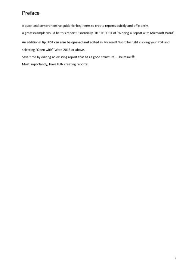 ms word reports