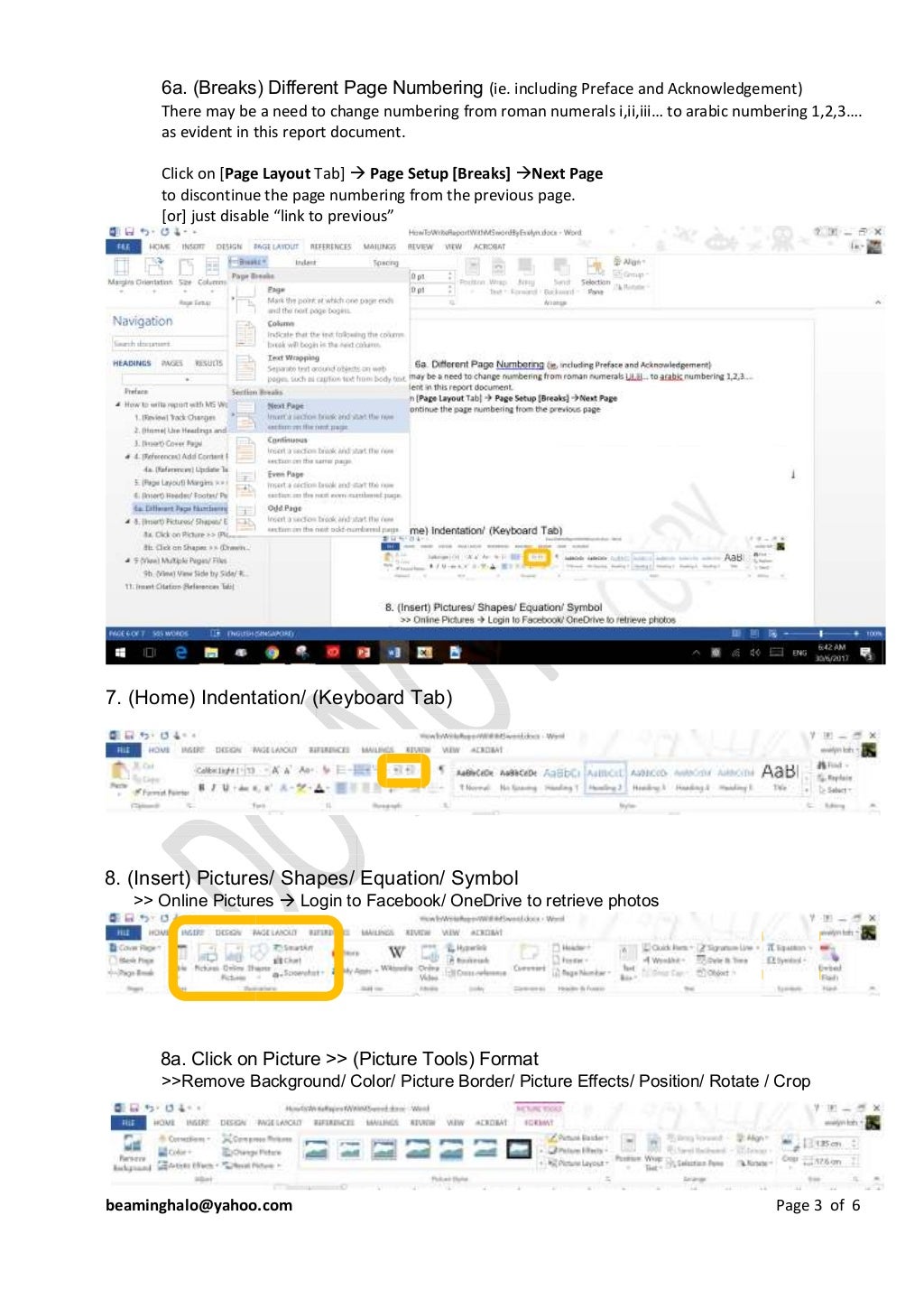 How To - Writing Report With MS Word