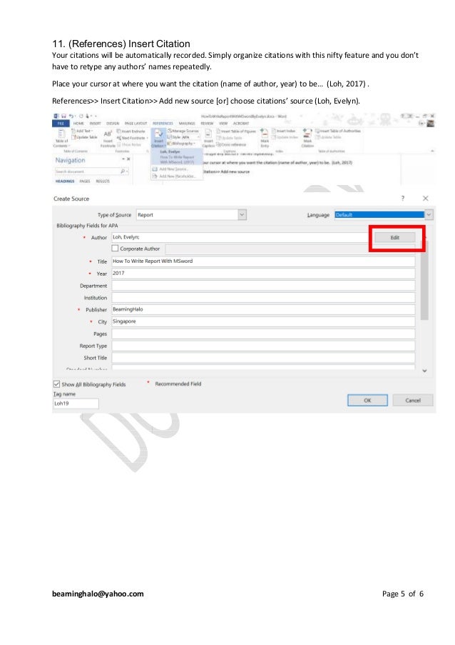 How To - Writing Report With MS Word