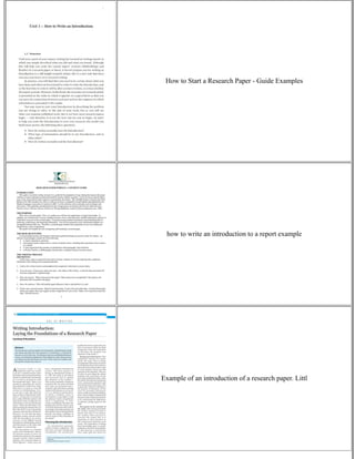 How to Start a Research Paper - Guide Examples
how to write an introduction to a report example
Example of an introduction of a research paper. Littl
 