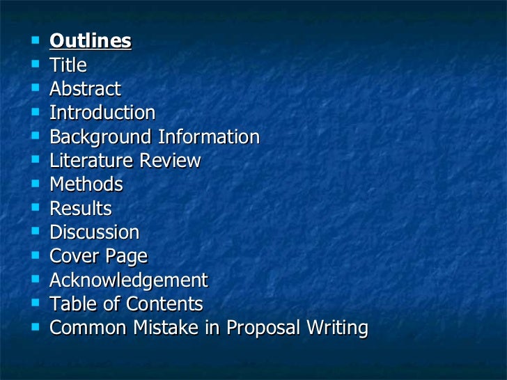Research Proposal Background Information