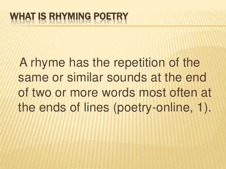 How to write rhyming poetry 1