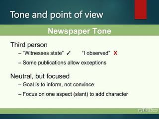 Tone and point of view
 