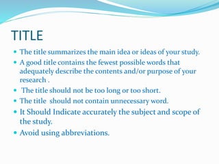 How to write synopsis | PPTX