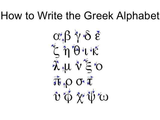 How to write the greek alphabet