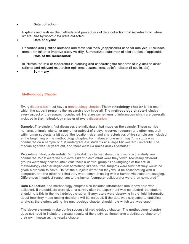 how to write the methodology section of a dissertation proposal