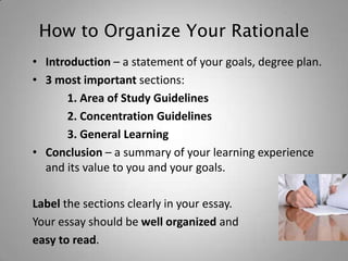 How to write the rationale essay | PPT