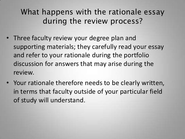 define rationale essay