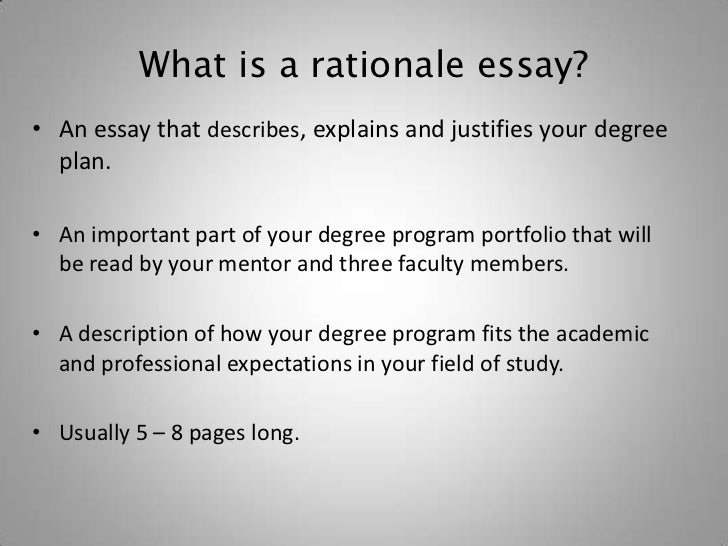 rationale meaning in research paper