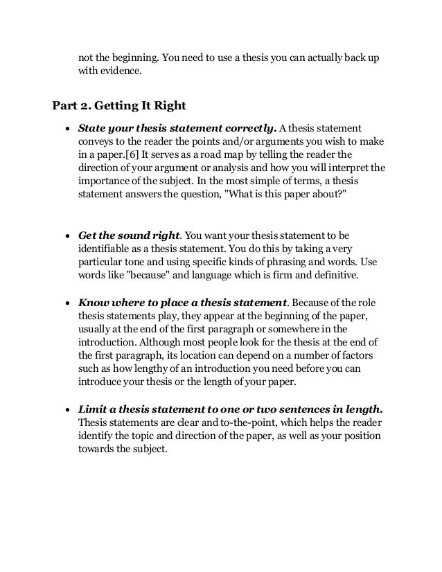 Thesis Statements – The Writing Center • University of North Carolina at Chapel Hill academic writing thesis statement