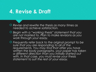 How to Write the Thesis Statement Presentation | PPT