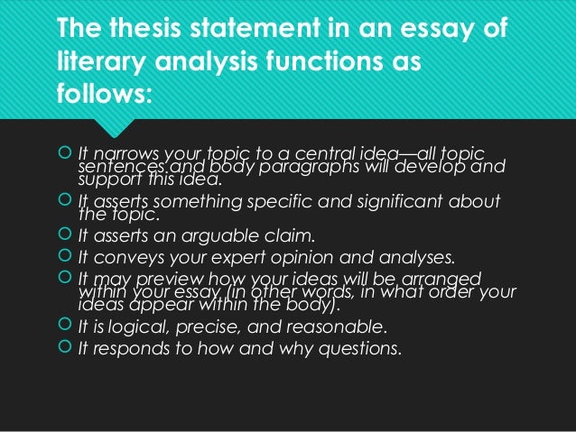 what is a thesis statement in a literary analysis