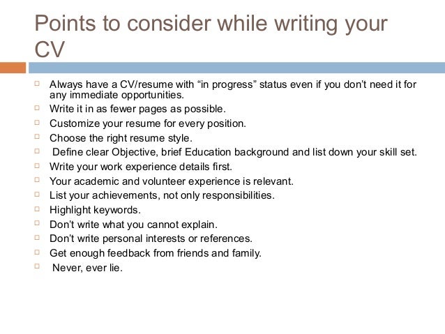 how to write your cv