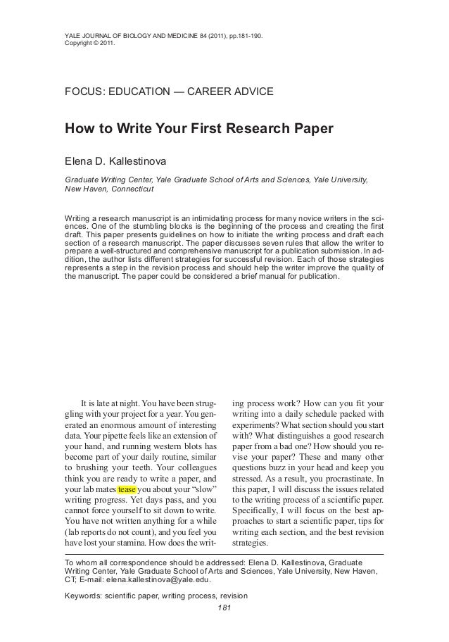 how to write an apa research paper