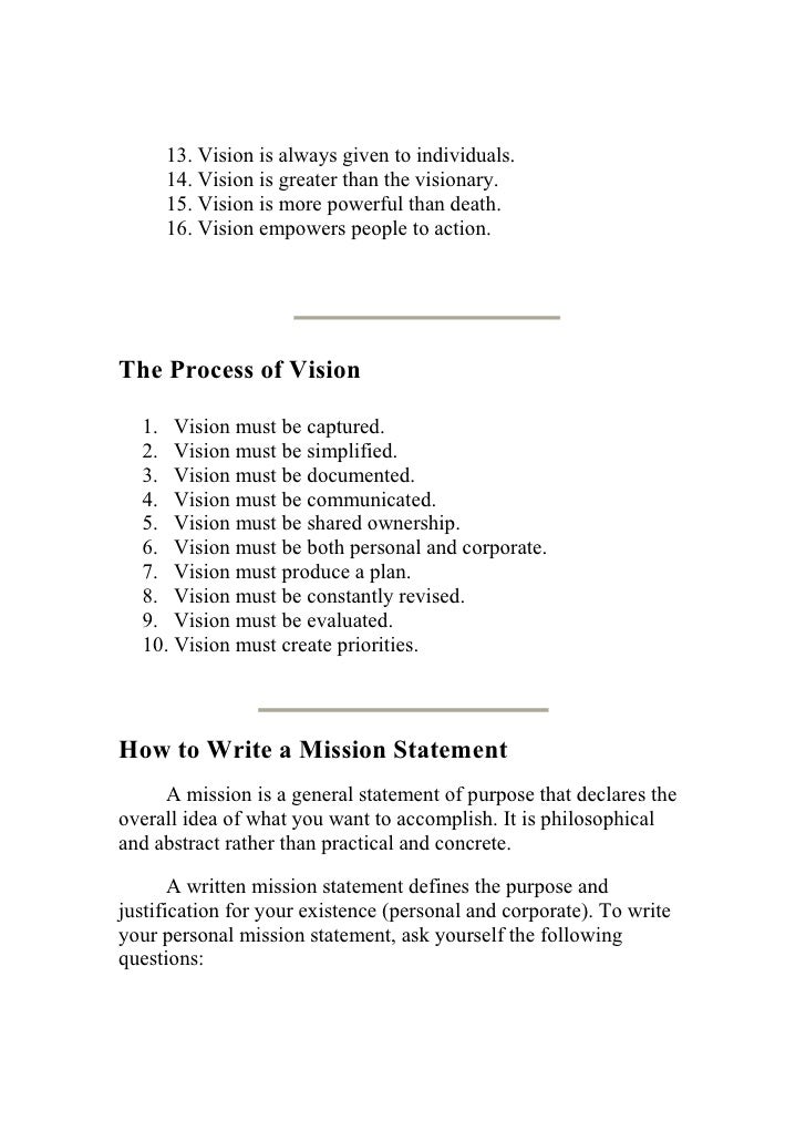 Developing a personal values statement