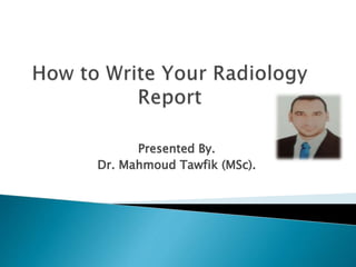 Presented By.
Dr. Mahmoud Tawfik (MSc).
 