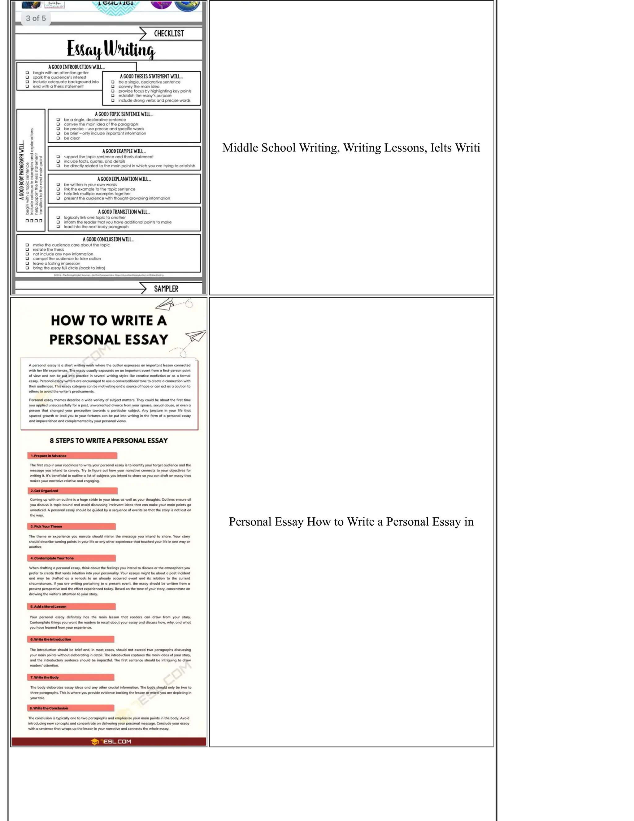 Middle School Writing, Writing Lessons, Ielts Writi
Personal Essay How to Write a Personal Essay in