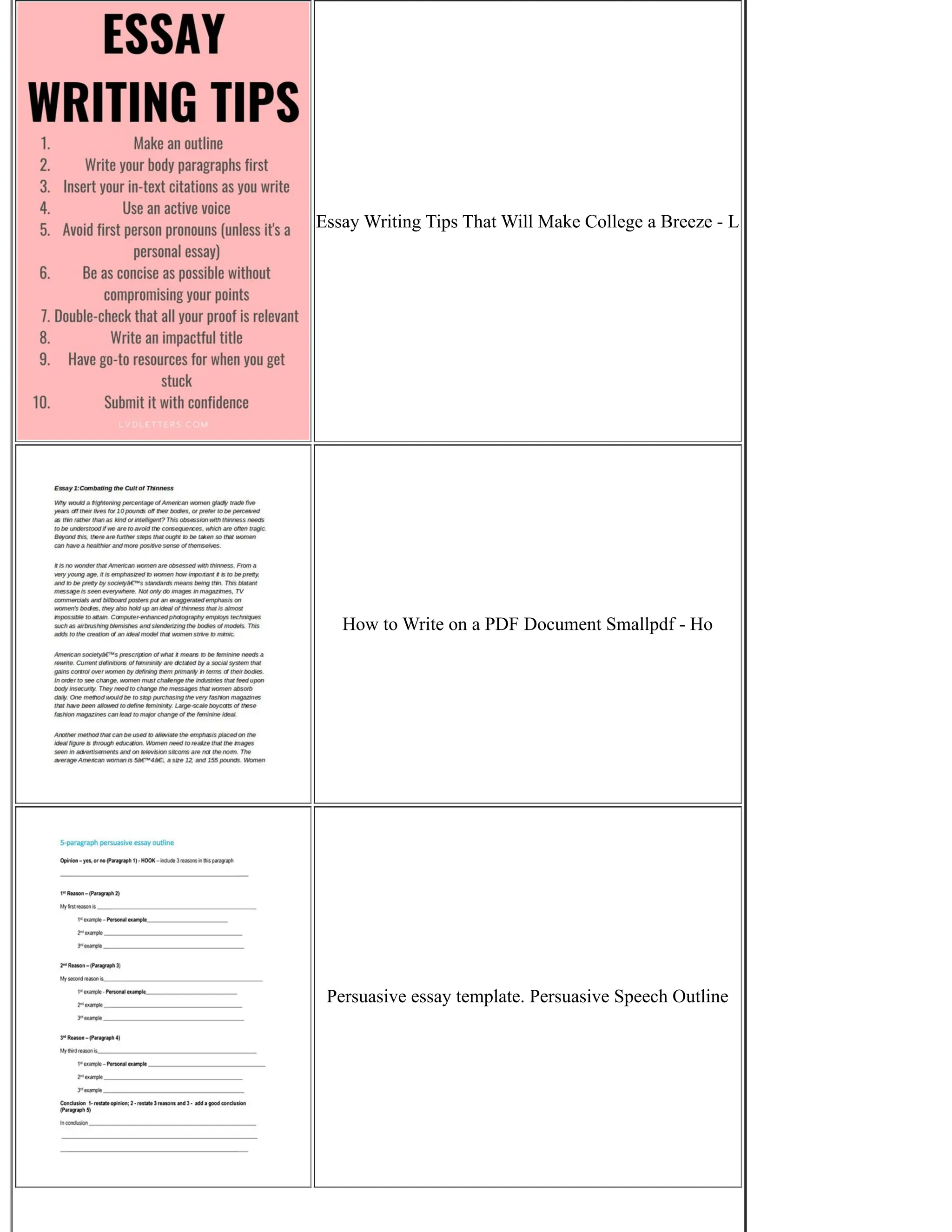 Essay Writing Tips That Will Make College a Breeze - L
How to Write on a PDF Document Smallpdf - Ho
Persuasive essay template. Persuasive Speech Outline