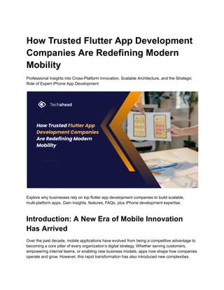 How Trusted Flutter App Development Companies Are Redefining Modern ...