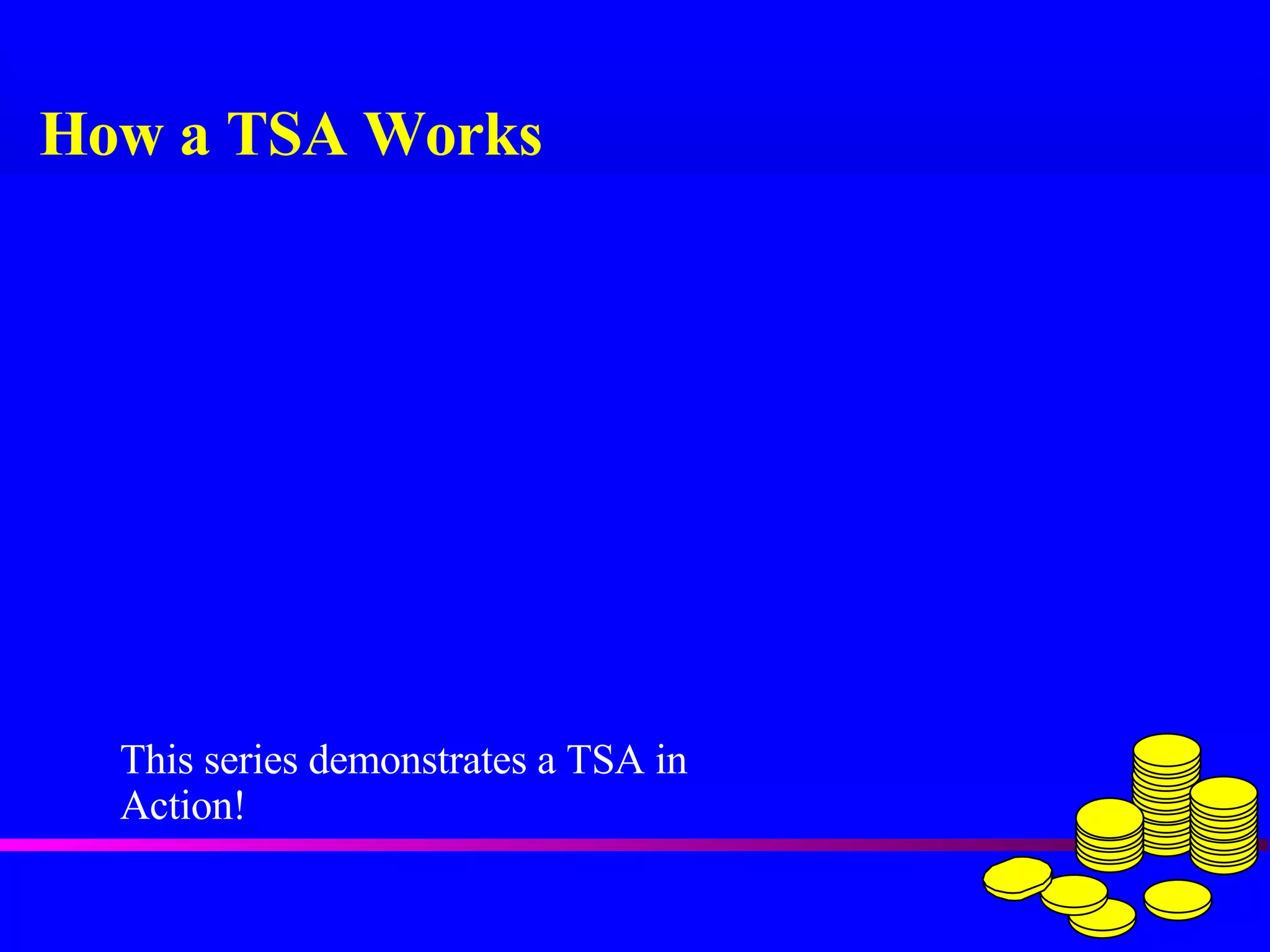 How a TSA Works This series demonstrates a TSA in Action! 