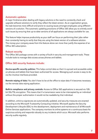 How Using Microsoft Office 365 Can Benefit Your Organisation | PDF