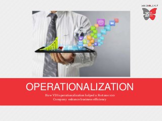 OPERATIONALIZATION
How VDI operationalization helped a Fortune 100
Company enhance business efficiency
 