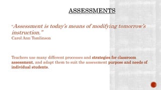 Assessment in the classroom | PPT