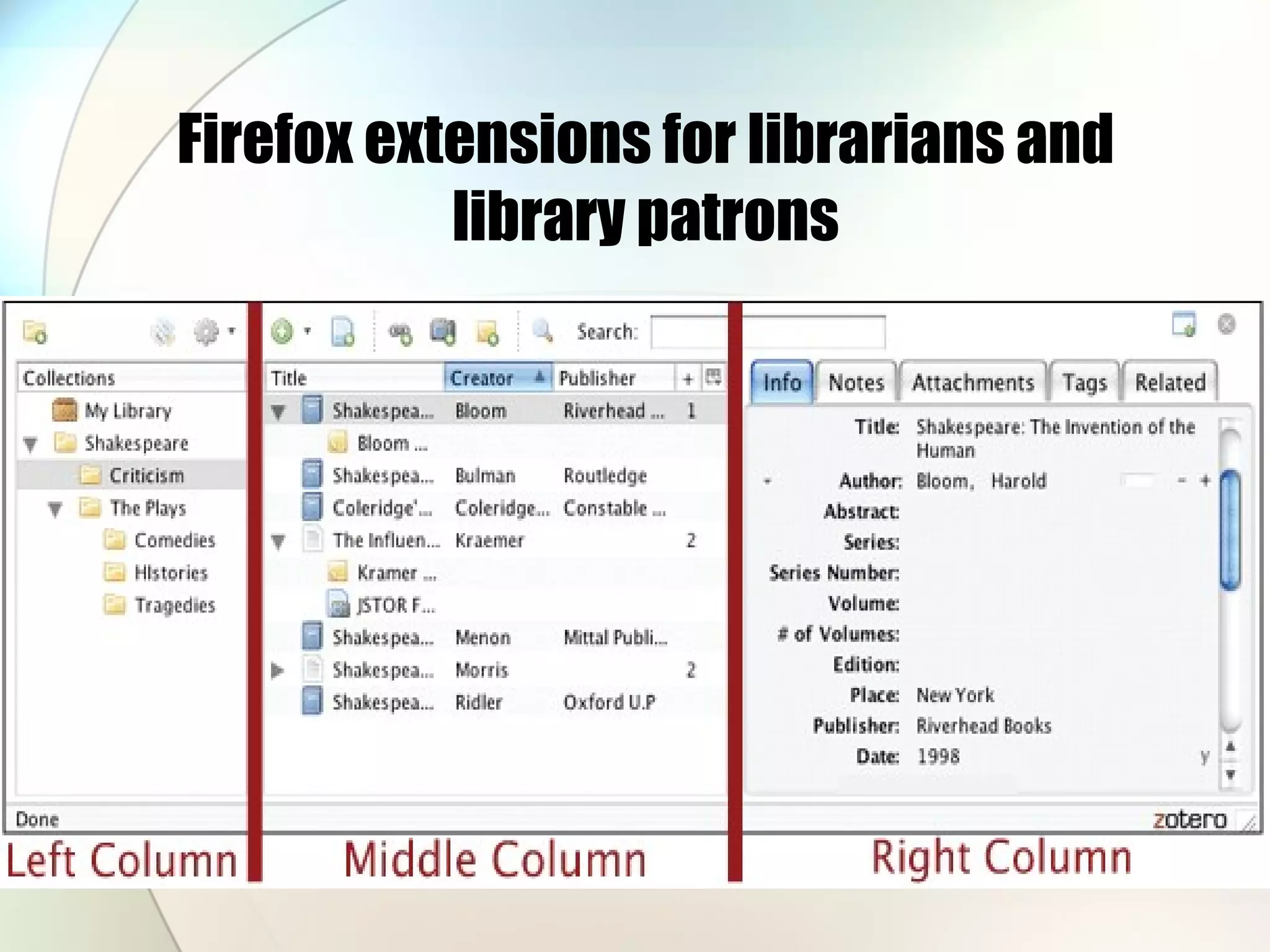 Firefox extensions for librarians and library patrons 