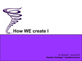 How WE create I




                         H+ Summit * June 2010
              Heather Schlegel * heathervescent
 
