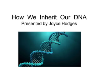 How We Inherit Our DNA
Presented by Joyce Hodges
 
