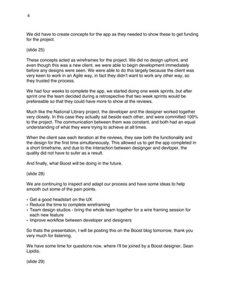 How we integrate UX and design in to Scrum - Transcript | PDF