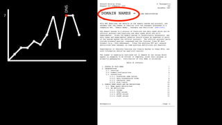 Network Working Group P. Mockapetris
Request for Comments: 1035 ISI
November 1987
Obsoletes: RFCs 882, 883, 973
DOMAIN NAMES - IMPLEMENTATION AND SPECIFICATION
1. STATUS OF THIS MEMO
This RFC describes the details of the domain system and protocol, and
assumes that the reader is familiar with the concepts discussed in a
companion RFC, "Domain Names - Concepts and Facilities" [RFC-1034].
The domain system is a mixture of functions and data types which are an
official protocol and functions and data types which are still
experimental. Since the domain system is intentionally extensible, new
data types and experimental behavior should always be expected in parts
of the system beyond the official protocol. The official protocol parts
include standard queries, responses and the Internet class RR data
formats (e.g., host addresses). Since the previous RFC set, several
definitions have changed, so some previous definitions are obsolete.
Experimental or obsolete features are clearly marked in these RFCs, and
such information should be used with caution.
The reader is especially cautioned not to depend on the values which
appear in examples to be current or complete, since their purpose is
primarily pedagogical. Distribution of this memo is unlimited.
Table of Contents
1. STATUS OF THIS MEMO 1
2. INTRODUCTION 3
2.1. Overview 3
2.2. Common configurations 4
2.3. Conventions 7
2.3.1. Preferred name syntax 7
2.3.2. Data Transmission Order 8
2.3.3. Character Case 9
2.3.4. Size limits 10
3. DOMAIN NAME SPACE AND RR DEFINITIONS 10
3.1. Name space definitions 10
3.2. RR definitions 11
3.2.1. Format 11
3.2.2. TYPE values 12
3.2.3. QTYPE values 12
3.2.4. CLASS values 13
Mockapetris [Page 1]
7
DNS
Obsoletes: RFCs 882, 883, 973
DOMAIN NAMES - IMPLEMENTATION AND SPECIFICATION
1. STATUS OF THIS MEMO
This RFC describes the details of the domain system and protoc
assumes that the reader is familiar with the concepts discusse
companion RFC, "Domain Names - Concepts and Facilities" [RFC-1
The domain system is a mixture of functions and data types whi
official protocol and functions and data types which are still
experimental. Since the domain system is intentionally extens
data types and experimental behavior should always be expected
of the system beyond the official protocol. The official prot
include standard queries, responses and the Internet class RR
formats (e.g., host addresses). Since the previous RFC set, s
definitions have changed, so some previous definitions are obs
Experimental or obsolete features are clearly marked in these
such information should be used with caution.
The reader is especially cautioned not to depend on the values
appear in examples to be current or complete, since their purp
 