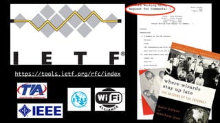 Network Working Group Steve Crocker
Request for Comments: 1 UCLA
7 April 1969
Title: Host Software
Author: Steve Crocker
Installation: UCLA
Date: 7 April 1969
Network Working Group Request for Comment: 1
CONTENTS
INTRODUCTION
I. A Summary of the IMP Software
Messages
Links
IMP Transmission and Error Checking
Open Questions on the IMP Software
II. Some Requirements Upon the Host-to-Host Software
Simple Use
Deep Use
Error Checking
III. The Host Software
Establishment of a Connection
High Volume Transmission
A Summary of Primitives
Error Checking
Closer Interaction
Open Questions
Crocker [Page 1]
Network Working Group
Request for Comments: 1
Title: Host Software
Author: Steve Crocker
Installation: UCLA
Date: 7 April 1969
Network Working Group Request for Com
CONTENTS
INTRODUCTION
I. A Summary of the IMP Software
Messages
Links
IMP Transmission and Error Checking
Open Questions on the IMP Software
II. Some Requirements Upon the Host-to-Host Softw
Simple Use
Deep Use
Error Checking
https://tools.ietf.org/rfc/index
 
