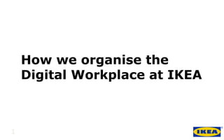 1	
  
How we organise the
Digital Workplace at IKEA
 