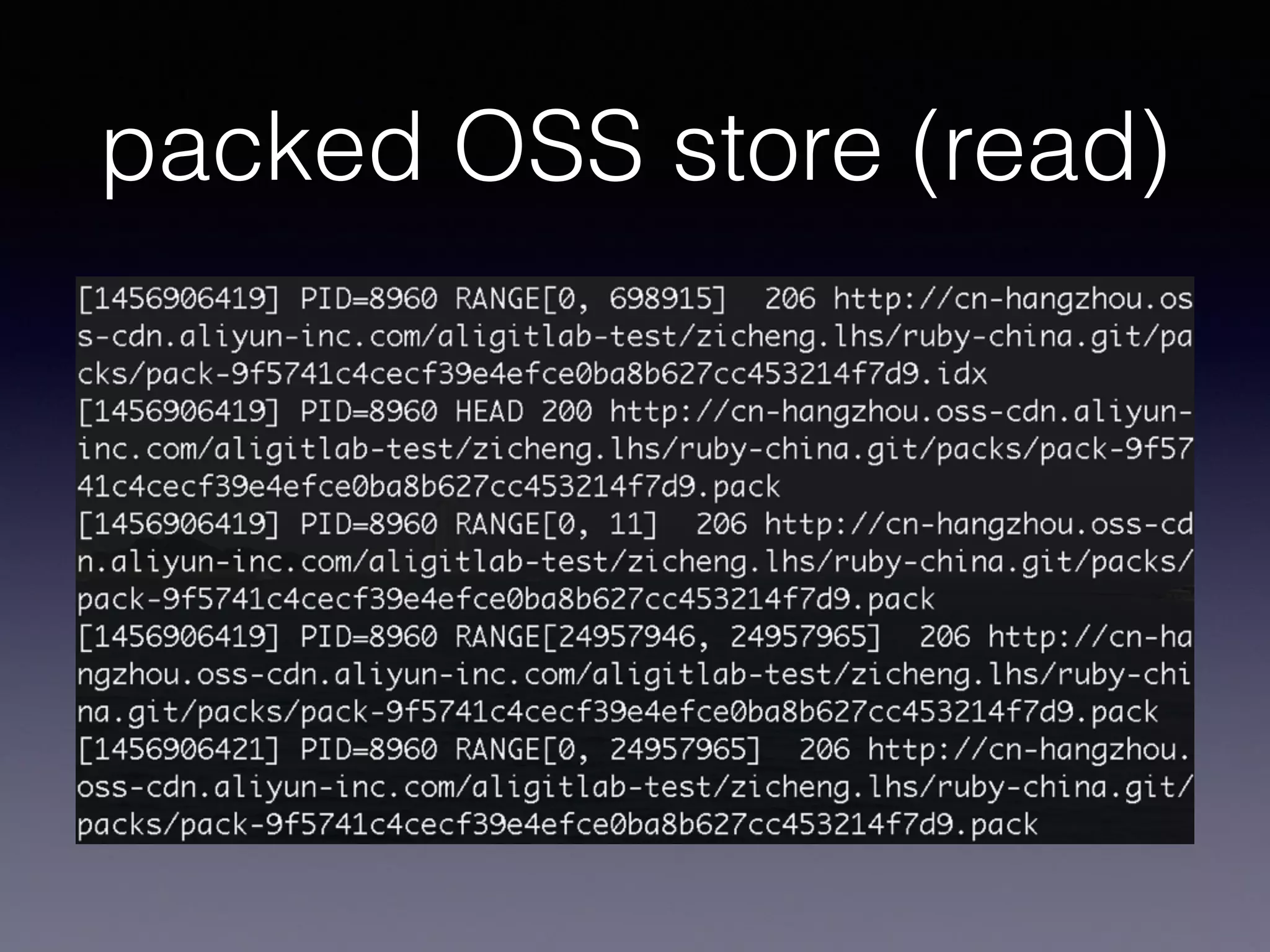 packed OSS store (read)
 