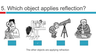 5. Which object applies reflection?




                    √

          The other objects are applying refraction
 