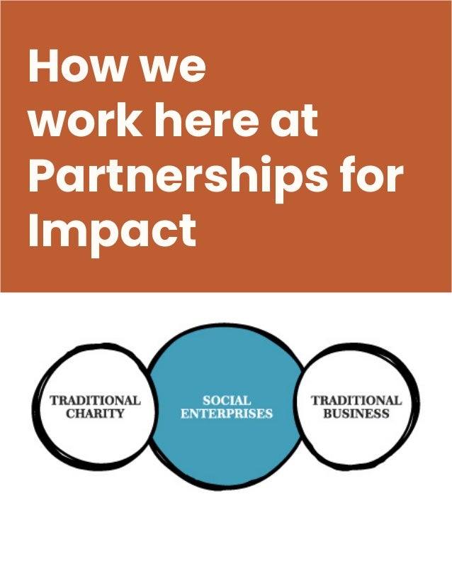 How we
work here at
Partnerships for
Impact
 