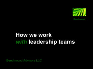 Beechwood




     How we work
     with leadership teams


Beechwood Advisors LLC
 