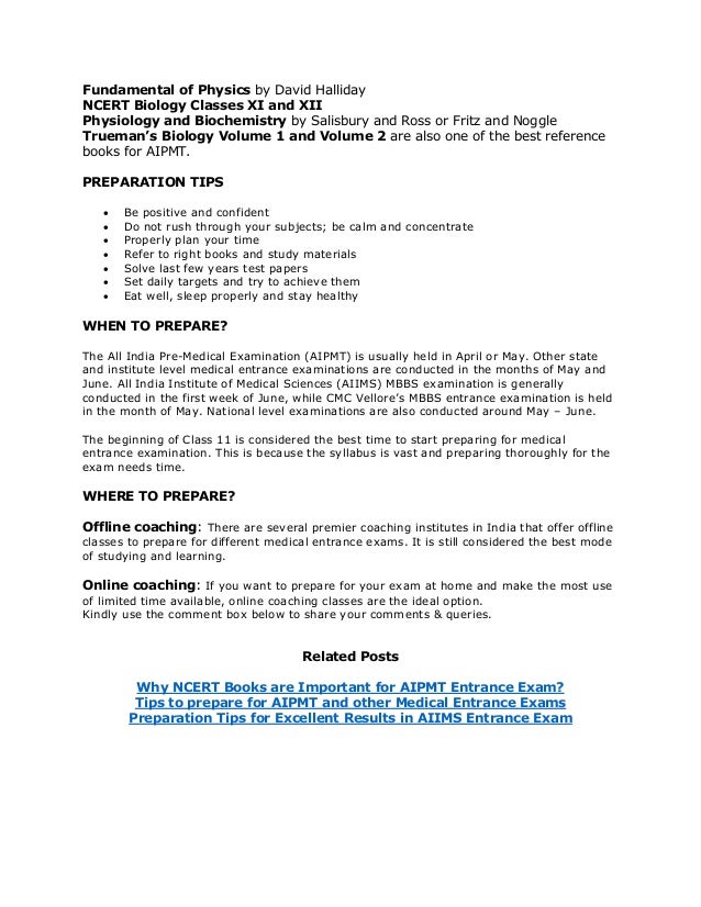 How, Where and When to Start Preparation for Medical Entrance Exams