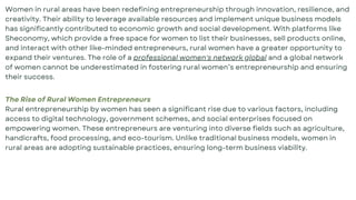 How Women Are Innovating in Rural Entrepreneurship | PDF