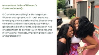 How Women Are Innovating in Rural Entrepreneurship | PDF