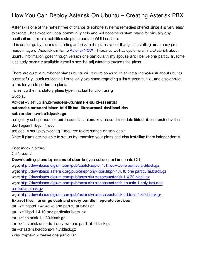 How You Can Deploy Asterisk On Ubuntu Creating Asterisk PBX