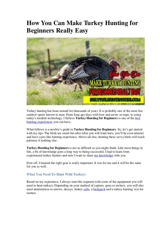 How you can make turkey hunting for beginners really easy