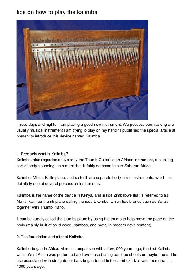 tips on how to play the kalimba